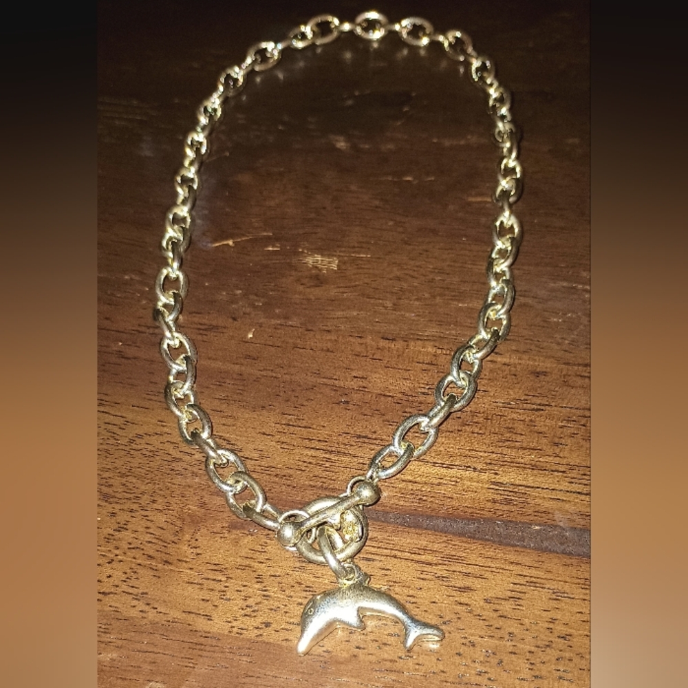 COOL JEWELS Sterling Silver Dolphin Pendant Necklace